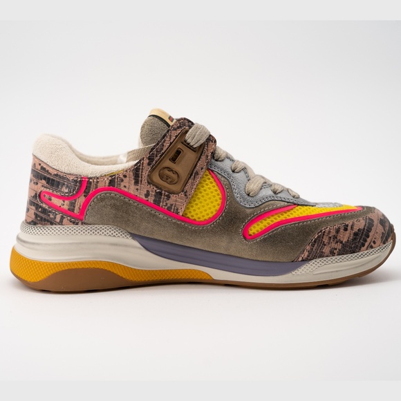 Size 35.5G - Gucci Ultrapace Pink Orange Yellow Snakeskin - Picture 8 of 13